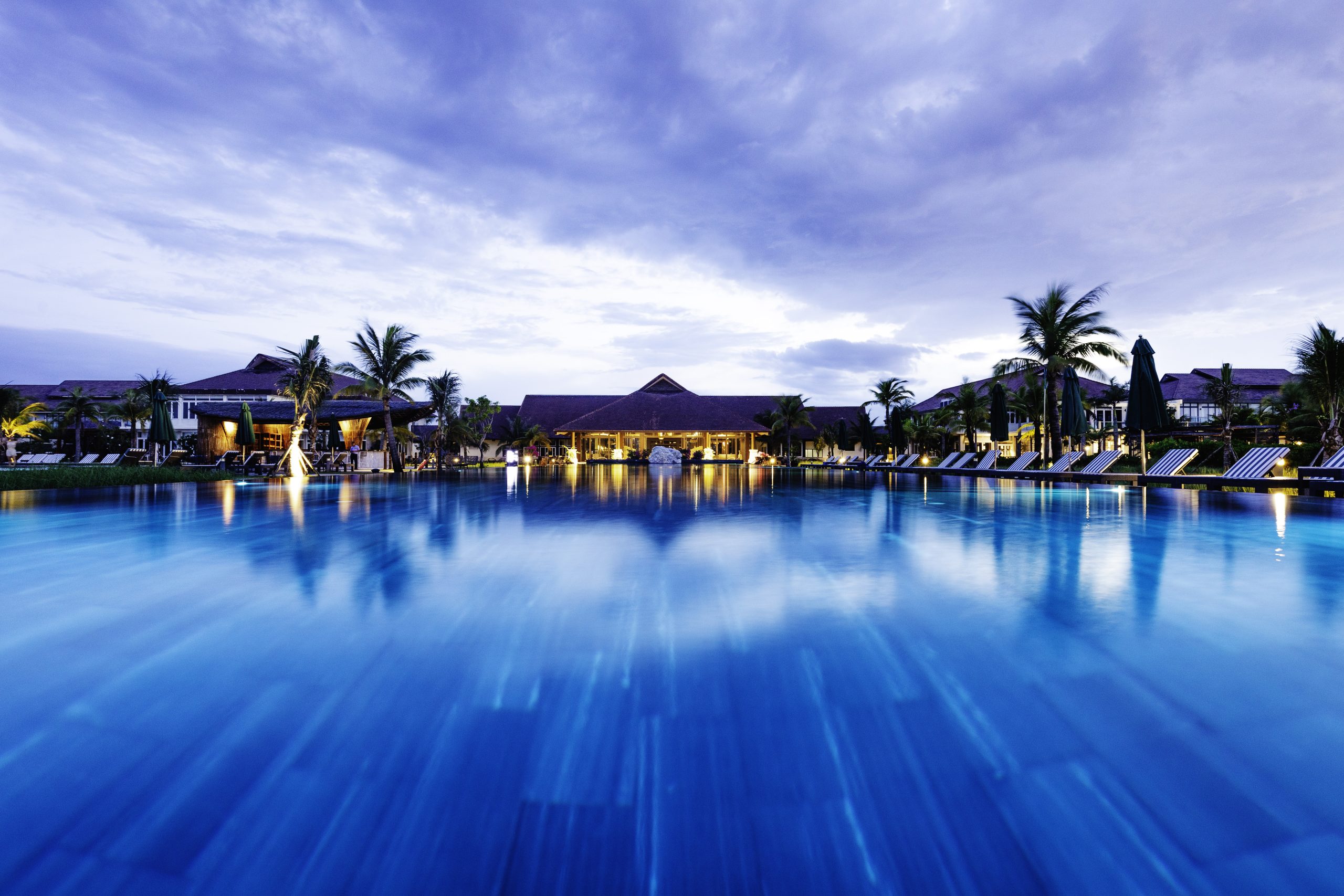 Relax in the outdoor infinity pools of the resort.