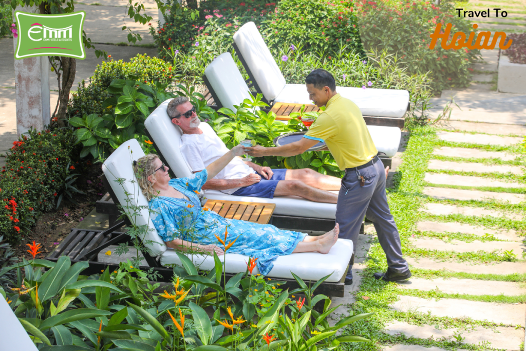 International guests enjoys cocktails at ÊMM Hotel Hoi An, a Thien Minh Group member, in Vietnam.